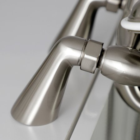 Kingston Brass KS247SN Deck Mount Clawfoot Tub Faucet with Hand Shower, Brushed Nickel KS247SN